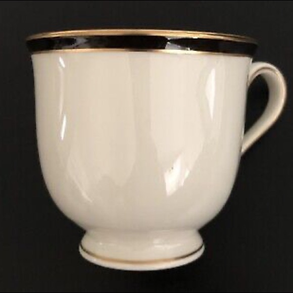 7 Lenox URBAN LIGHTS Cups - Very Elegant Black Bands, Gold Trim - Picture 3 of 12